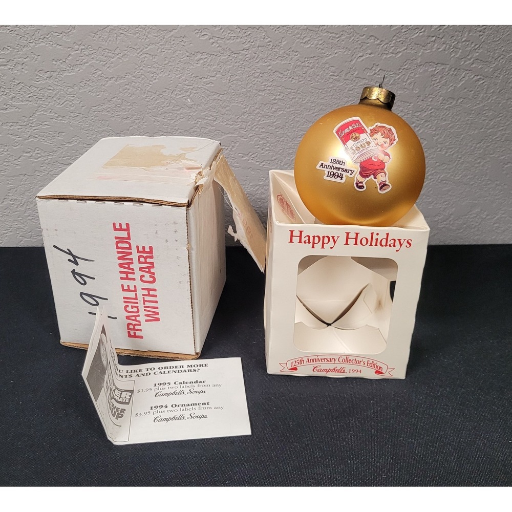 VTG 1994 Campbell's Soup 125th Anniv. Collector's Edition Christmas Ornament